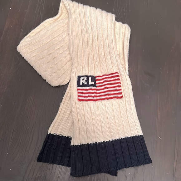 RALPH LAUREN SIGNATURE WOOL USA FLAG SCARF - Picture 1 of 3